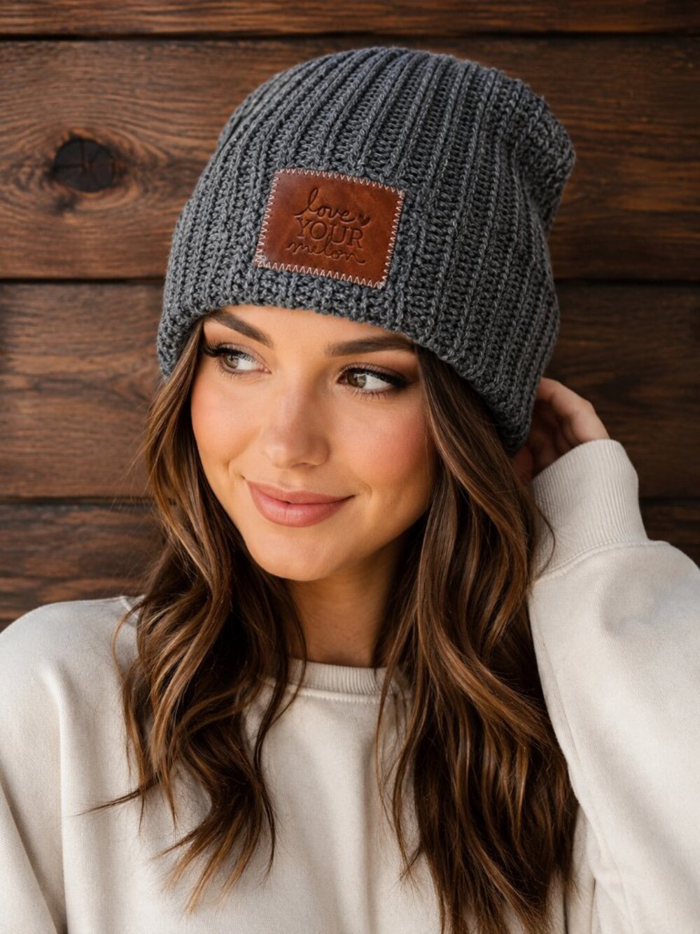 Love Your Melon Charcoal Gray Rib Knit Beanie | 100% Cotton | Unisex
